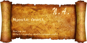Nyeste Anett névjegykártya