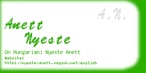 anett nyeste business card